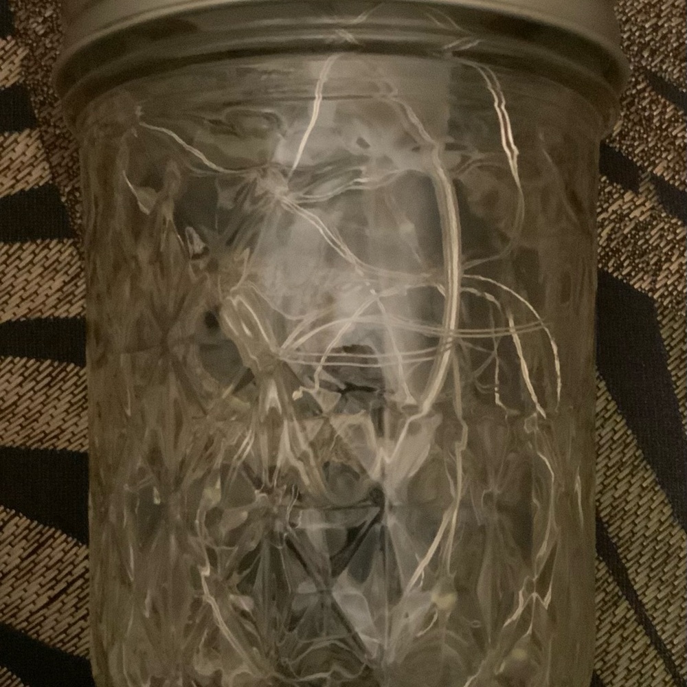 PURPLE 1/2 PINT MASON JAR w/ LED FAIRY-LIGHTS/HANDMADE - Picture 9 of 13